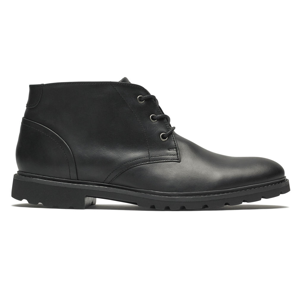 Rockport Mens Boots Black - Sharp & Ready Chukka - UK 974-ZXNBWM